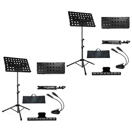 5 Core 2 IN 1 Dual Use 2 Pcs Music Stand Sheet Folding Portable 2 Pcs Boom Holder Metal Base MUS FLD HD ACC 2PCS